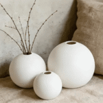 Aura Orb White Table Vase Set