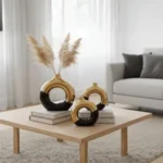 Sculpt Loop Onyx Black Table Vase Set