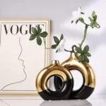 Sculpt Loop Onyx Black Table Vase Set - Image 3