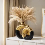 Sculpt Loop Onyx Black Table Vase Set - Image 4