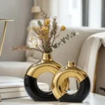 Sculpt Loop Onyx Black Table Vase Set - Image 6