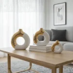 Sculpt Loop Ivory Mist Table Vase Set