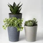 Stone Textured Tall Round Planter Medium - Image 8