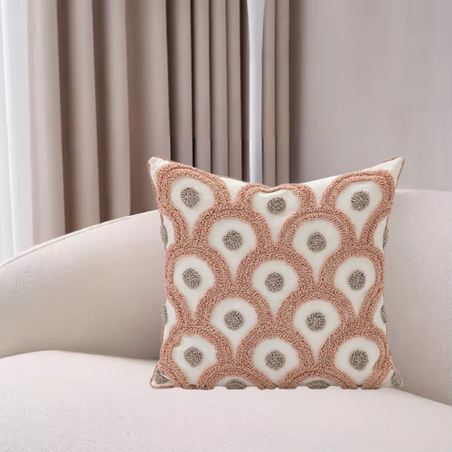 Arc Embroidered Decorative Cushion Cover
