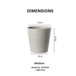 Stone Textured Tall Round Planter Medium - Image 2