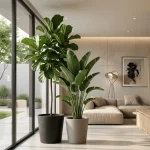Stone Textured Tall Round Planter Large - Image 5
