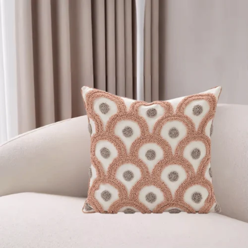 Arc Embroidered Decorative Cushion Cover