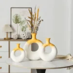 Elysian Orbit Amber Glow Table Vase Set - Image 3