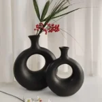 Elysian Orbit Obsidian Noir Table Vase Set