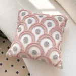 Blush Arc Embroidered Decorative Cushion Cover - Image 3