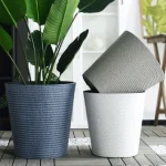 Stone Textured Tall Round Planter Large - Image 8