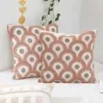 Blush Arc Embroidered Decorative Cushion Cover - Image 4