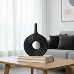 Ripple Rhythm Halo Black Table Vase