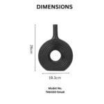Ripple Rhythm Halo Black Table Vase - Image 3