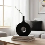 Ripple Rhythm Halo Black Table Vase - Image 7
