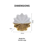 Aurelia Luxe White and Gold Ribbed Table Vase - Image 2