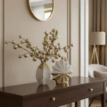 Aurelia Luxe White and Gold Ribbed Table Vase - Image 4