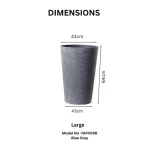 Stone Textured Tall Round Plastic Planter Blue Gray - Image 3
