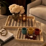 Nature Glow Decorative Solid Wood Serving Tray Set - Image 7