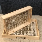 Nature Glow Decorative Solid Wood Serving Tray Set - Image 6