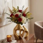 Gilded Embrace Ceramic Vase Set - Image 4