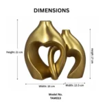 Gilded Embrace Ceramic Vase Set - Image 2