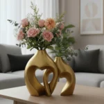 Gilded Embrace Ceramic Vase Set - Image 5