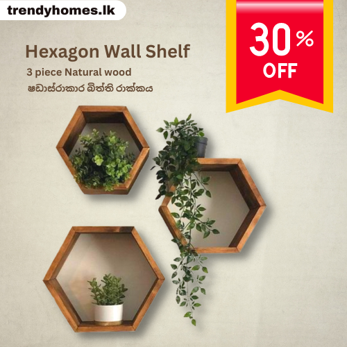 Hexagon Wall Shelf | Wooden Plant Holder | Wall shelf