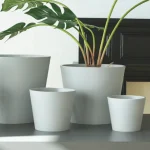 Minimalist Mini Wide Rim Round Plastic Planter White - Image 6