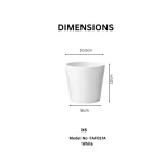 Minimalist Mini Wide Rim Round Plastic Planter White - Image 2