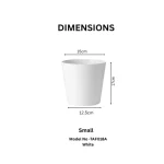 Minimalist Mini Wide Rim Round Plastic Planter White - Image 3