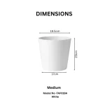 Minimalist Mini Wide Rim Round Plastic Planter White - Image 4