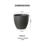 Stone Textured Round Planter Medium - Image 3