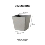 Stone Textured Square Plastic Planter Light Gray - Image 3