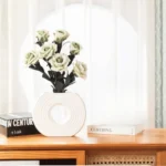 White Half Circle Table Vase - Image 3