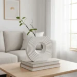 White Half Circle Table Vase