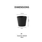 Minimalist Mini Wide Rim Round Plastic Planter Black - Image 2