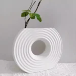 White Half Circle Table Vase - Image 5