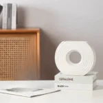 White Half Circle Table Vase - Image 6