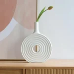 Ripple Rhythm Halo White Table Vase