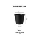 Minimalist Mini Wide Rim Round Plastic Planter Black - Image 3