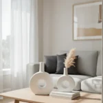 Ripple Rhythm Halo White Table Vase - Image 4