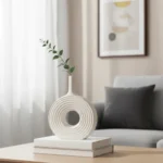 Ripple Rhythm Halo White Table Vase - Image 7