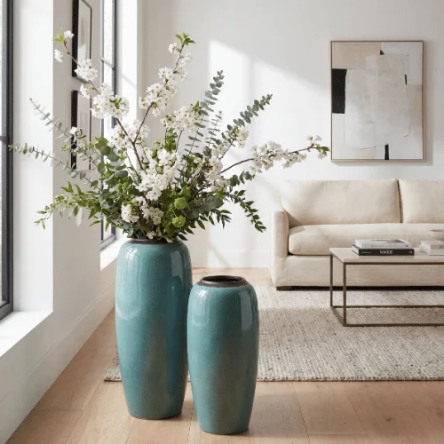 Aqua Still Floor Vase