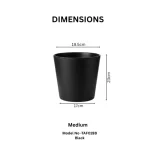 Minimalist Mini Wide Rim Round Plastic Planter Black - Image 4