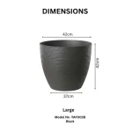 Stone Textured Round Planter Large - Image 3