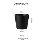 Minimalist Mini Wide Rim Round Plastic Planter Black - Image 5