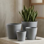 Minimalist Mini Wide Rim Round Plastic Planter Blue Gray - Image 6