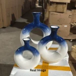 Elysian Orbit Sapphire Tide Table Vase Set - Image 3