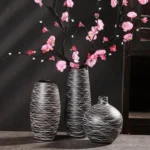 Obsidian Lines Table Vase Set